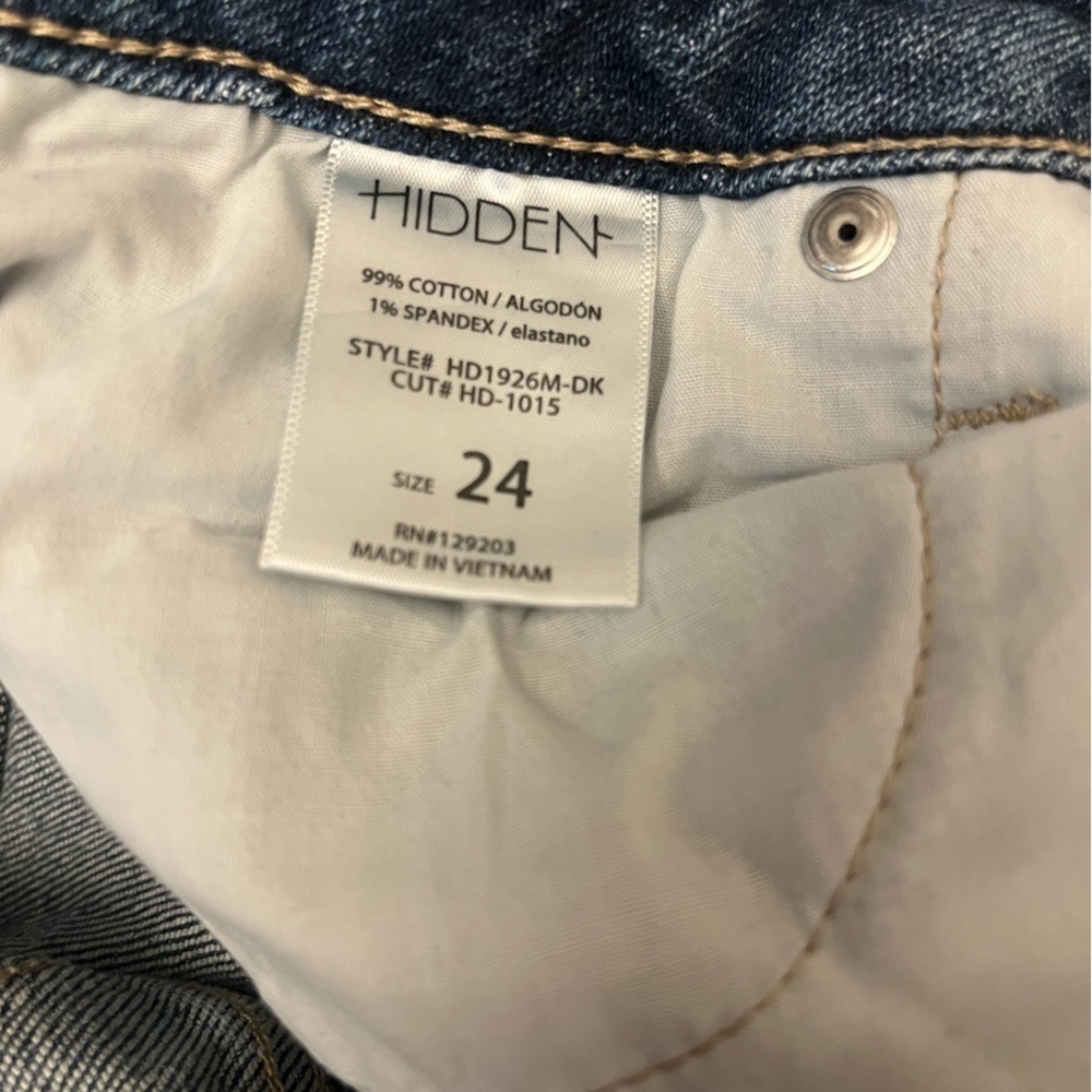 HIDDEN Distressed Flattering High Waist Ankle Straight Leg Faded Wash Jeans 24 - Picture 8 of 12